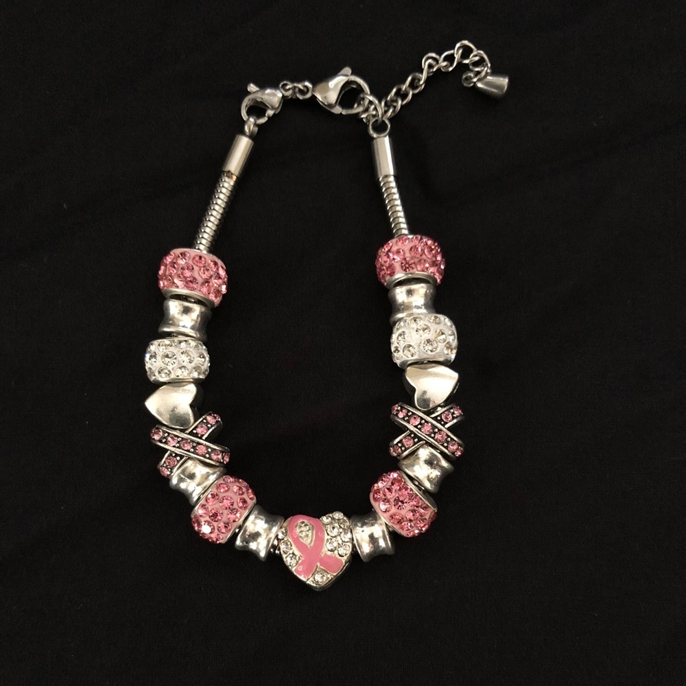 Breast Cancer Charm bracelet + extender